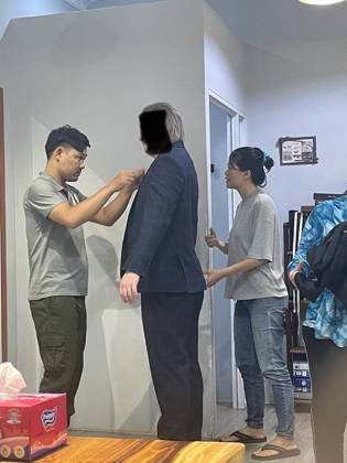 Clothes made at August Tailor, photo by a customer (Nush)