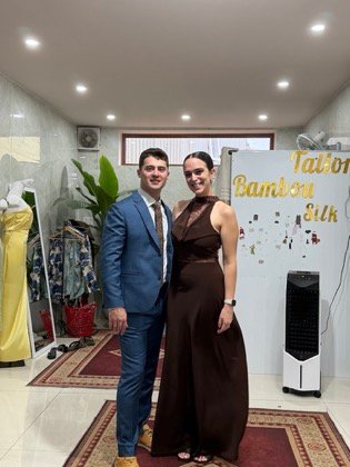 Clothes made at Bambou Silk Tailor Hoi An (Tea's), photo by a customer (Cassidy Ahmet)