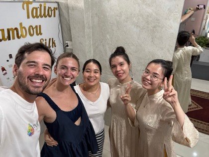 Clothes made at Bambou Silk Tailor Hoi An (Tea's), photo by a customer (Morgan Pierpont)