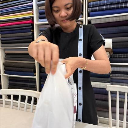 Clothes made at Be Li Tailor, photo by a customer (Lyndal B)