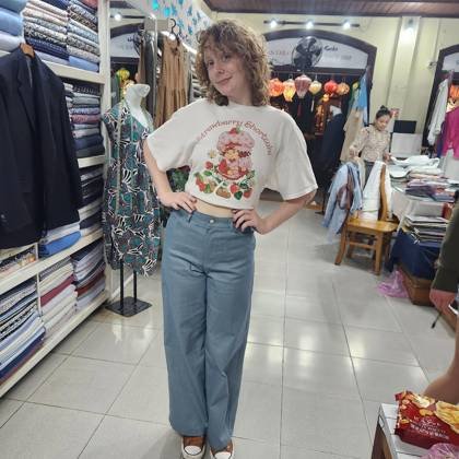 Clothes made at Blue Gecko Tailor Hoi An, photo by a customer (Lea Caroline)