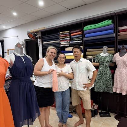 Clothes made at Duc Minh Custom Tailoring, photo by a customer (Pam Bodin)