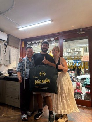Clothes made at Duc Nhan Tailor, photo by a customer (Kenneth MacLean)
