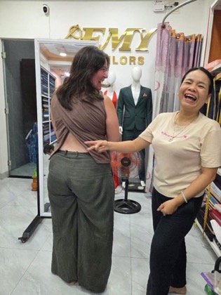 Clothes made at Emy Custom Tailor, photo by a customer (Amy Heinrich)