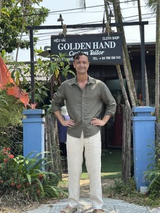 Clothes made at Golden Hand Custom Tailor, photo by a customer (Caylum Kilner)