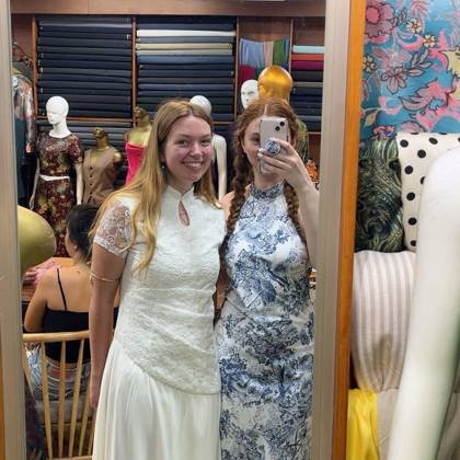 Clothes made at Huong Xuan Tailor, photo by a customer (Siobhan G)