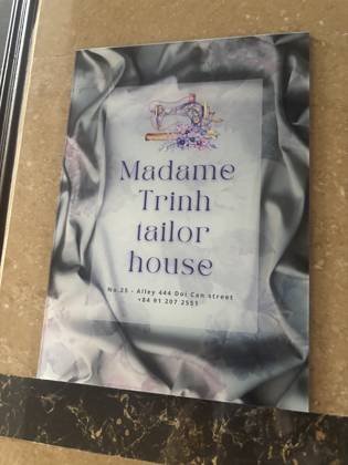 Clothes made at Madame Trinh tailor house, photo by a customer (Stephanie Hazel)