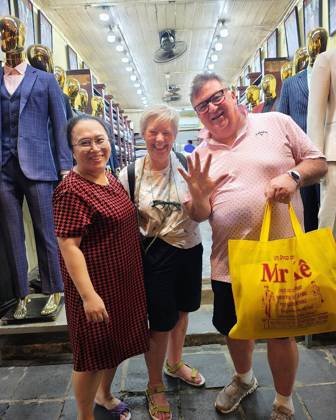 Clothes made at Mr. XE, photo by a customer (Nick H)