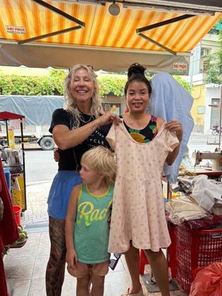 Clothes made at Nhà May Thịnh, photo by a customer (Carmen Koehl)