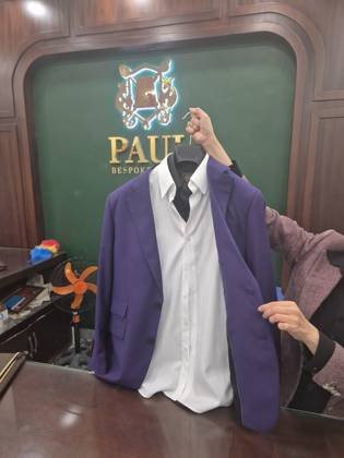 Clothes made at Paul Tailor, photo by a customer (Edvīns Ķirsons)