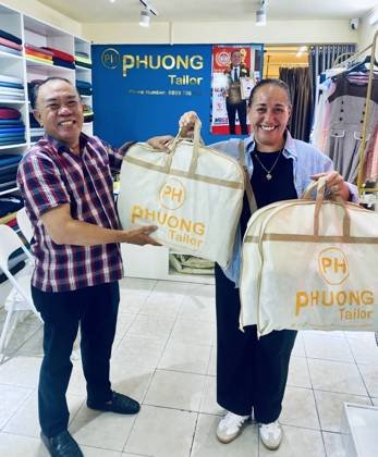 Clothes made at Phuong Tailor, photo by a customer (Charles Bielby)