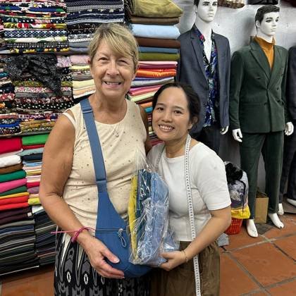 Clothes made at Sewing Bee, photo by a customer (John H)