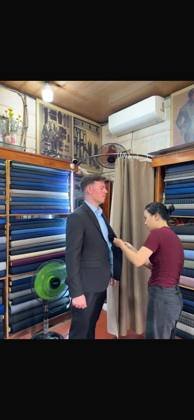 Clothes made at Sunny Tailor ( shop vải Hoa Nắng ), photo by a customer (James Pryce)