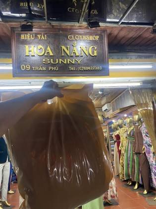 Clothes made at Sunny Tailor ( shop vải Hoa Nắng ), photo by a customer (Dillon Flores)