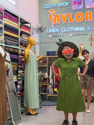 Clothes made at Taylor Swift Tailor Hoi An, photo by a customer (Marie Whitmore)