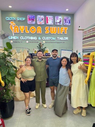 Clothes made at Taylor Swift Tailor Hoi An, photo by a customer (B Vu)