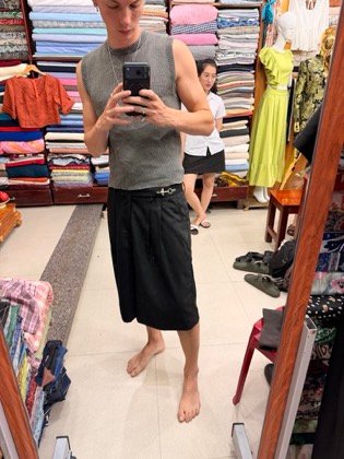 Clothes made at Thanh Tú Tailoring, photo by a customer (Kai Perry)