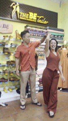 Clothes made at The Be Tailor Hoi An, photo by a customer (Melanie Baybay)