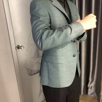 Clothes made at The Sages Modern Bespoke Suit Tailoring, photo by a customer (Missie B)