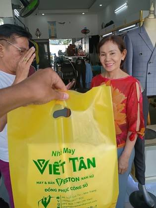 Clothes made at Tiệm May Vest Viết Tân, photo by a customer (Username Unknown)