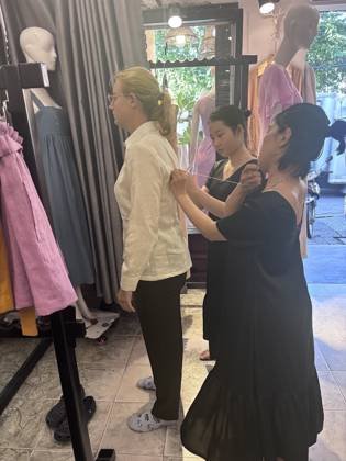 Clothes made at TO Design and Tailoring, photo by a customer (Lily Nicholls)