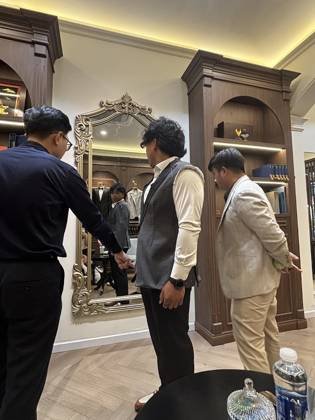 Clothes made at V.Man Tailor, photo by a customer (Sierra Lo)