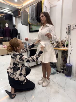 Clothes made at Vũ Thành Tailor, photo by a customer (Philipp Mayer)